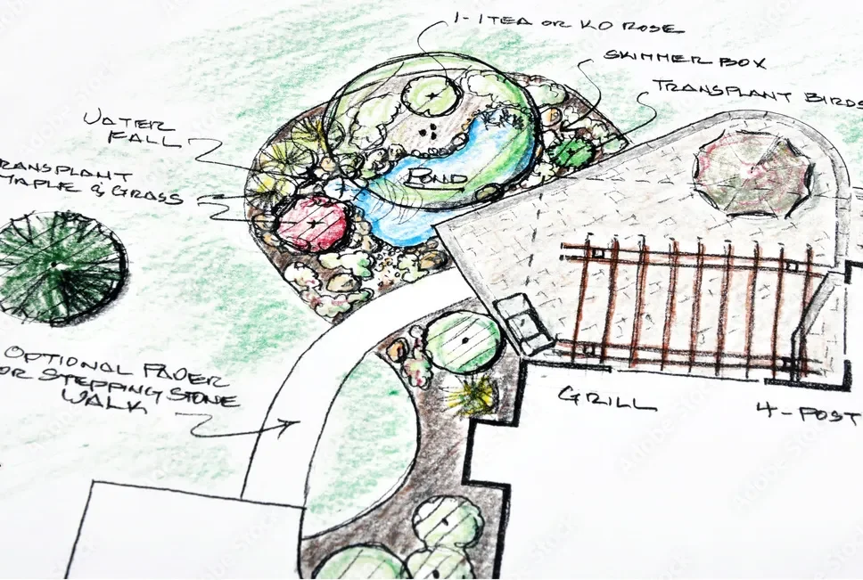 Professional landscaping drawing