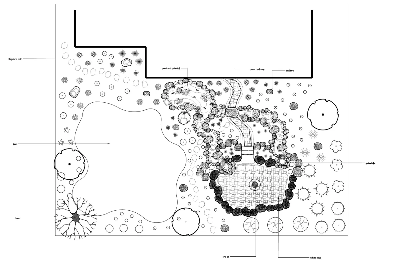 A professional landscape drawing