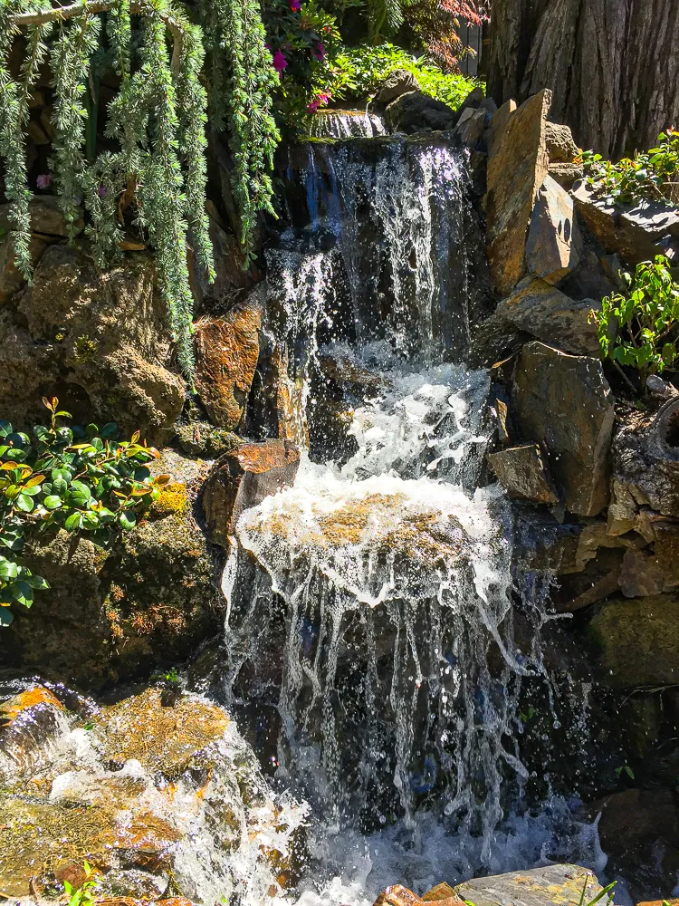 a waterfall in a garden in Nampa Idaho